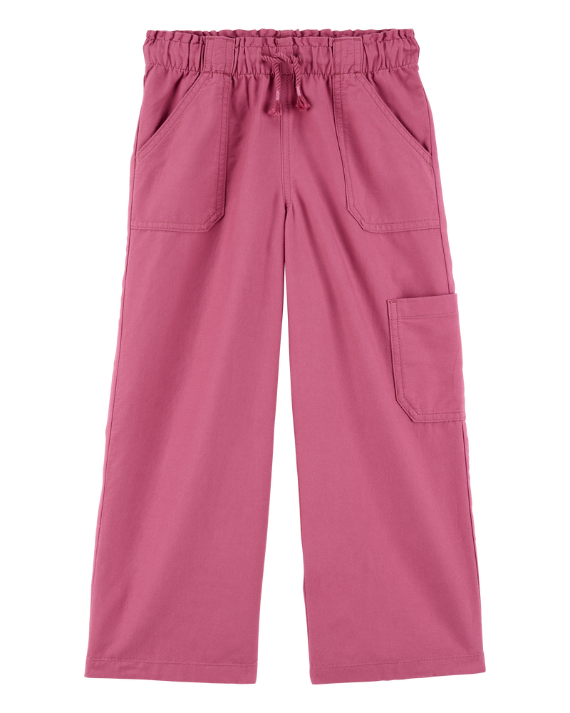 Kid 2-Piece Floral Button-Down Ribbed Tank Top & Drawstring Pants Set - Pink/Ivory, image 5 of 7 slides