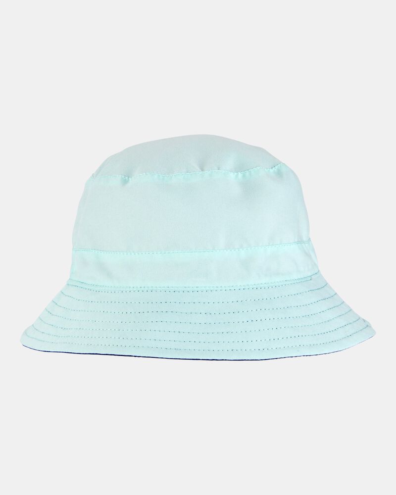 Toddler Reversible Solid Swim Bucket Hat - Blue, image 2 of 3 slides