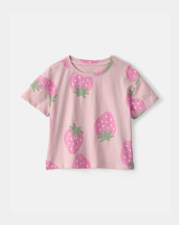 Toddler Girl Strawberry Top - Pink, 