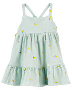 Baby Lemon Print Crinkle Jersey Dress, image 1 of 4 slides