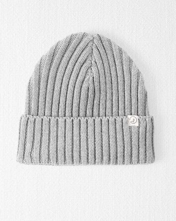 Toddler Organic Cotton Ribbed Knit Beanie, 