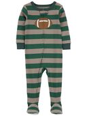Green - Baby 1-Piece Football 100% Snug Fit Cotton Footie Pajamas
