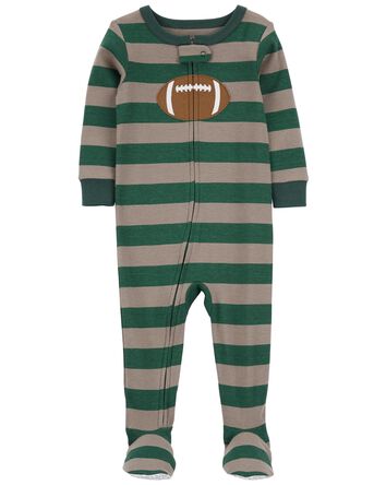 Baby 1-Piece Football 100% Snug Fit Cotton Footie Pajamas, 