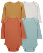 Baby 4-Pack Long-Sleeve Bodysuits, image 1 of 7 slides
