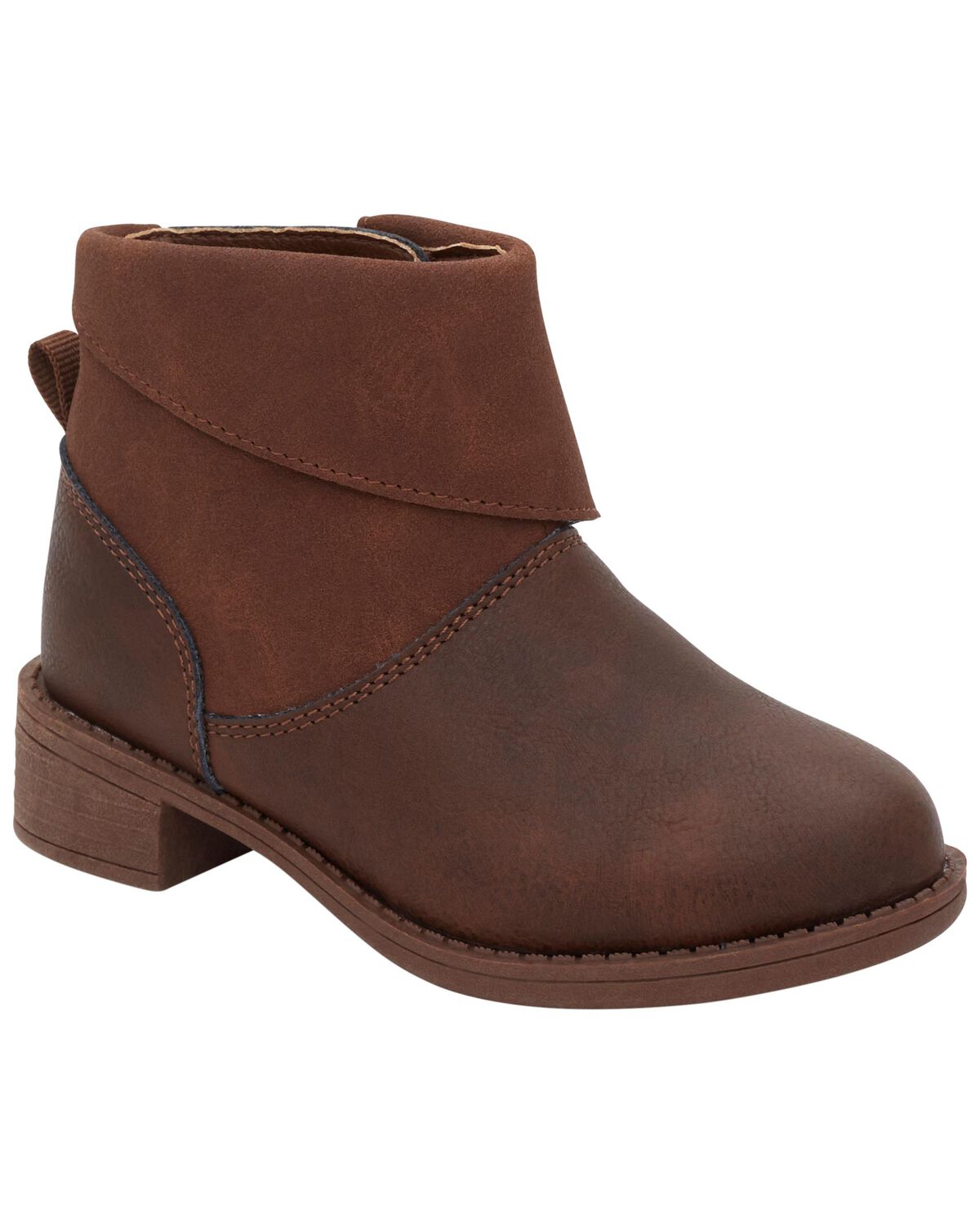 Brown Kid Flip Fashion Ankle Boots