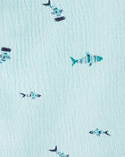 Baby 2-Piece Fish Button-Front Shirt & Short Set, image 2 of 3 slides