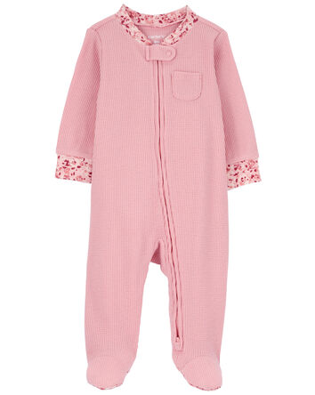 Baby 3-Pack 2-Way Zip Thermal Textured Sleep & Play Pajamas, 