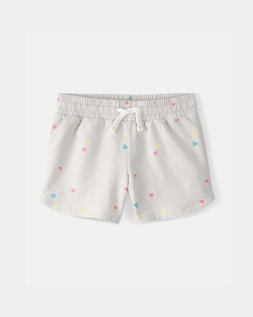 Girls Heart French Terry Shorts - Grey, 