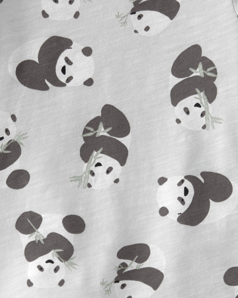 Baby Organic Cotton Shortall Set in Panda Bear, image 5 of 7 slides