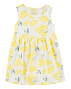 Toddler 2-Piece Lemon Tank Dress & Bike Shorts Set- Yellow/White, image 2 of 9 slides