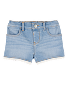 Toddler Eyelet Hem Iconic Denim Short - Daytona Wash, image 1 of 6 slides