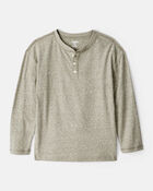 Boys Long Sleeve Henley - Green, image 1 of 3 slides