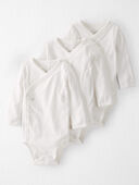 White - Baby 3-Pack Organic Cotton Snap Bodysuits