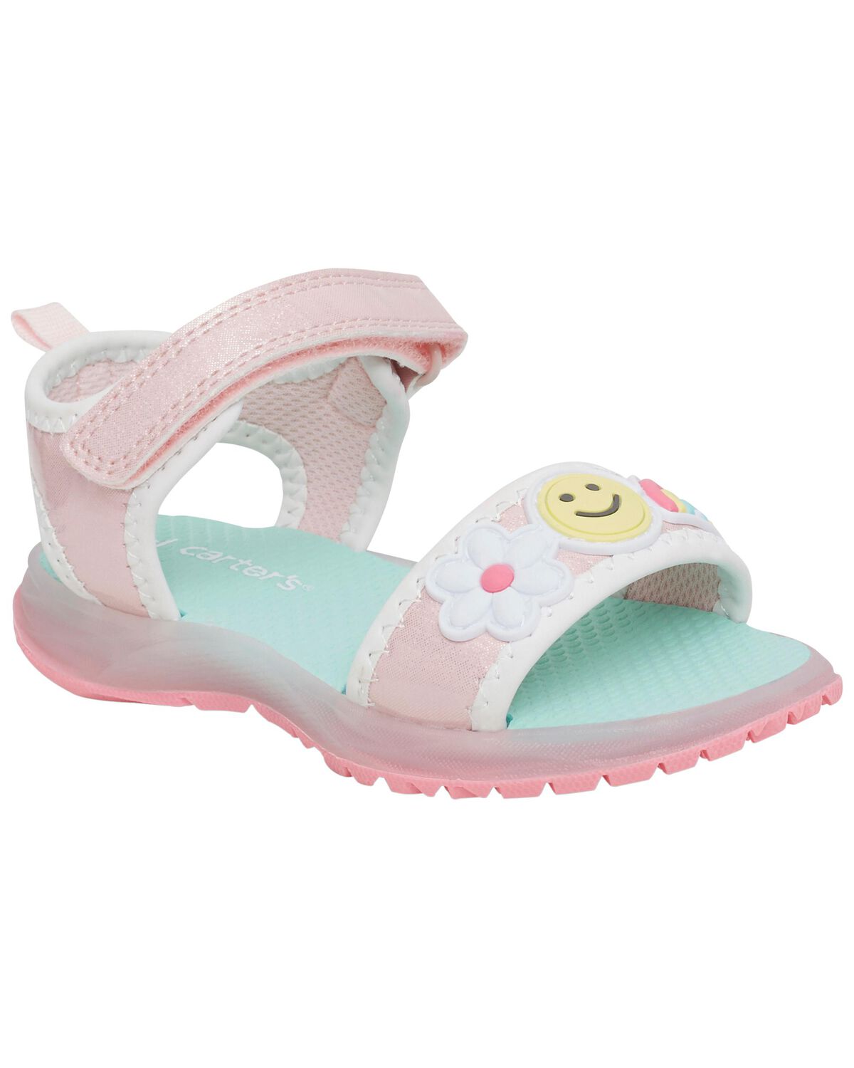 Pink Toddler Smiley Face Light-Up Sandals | carters.com