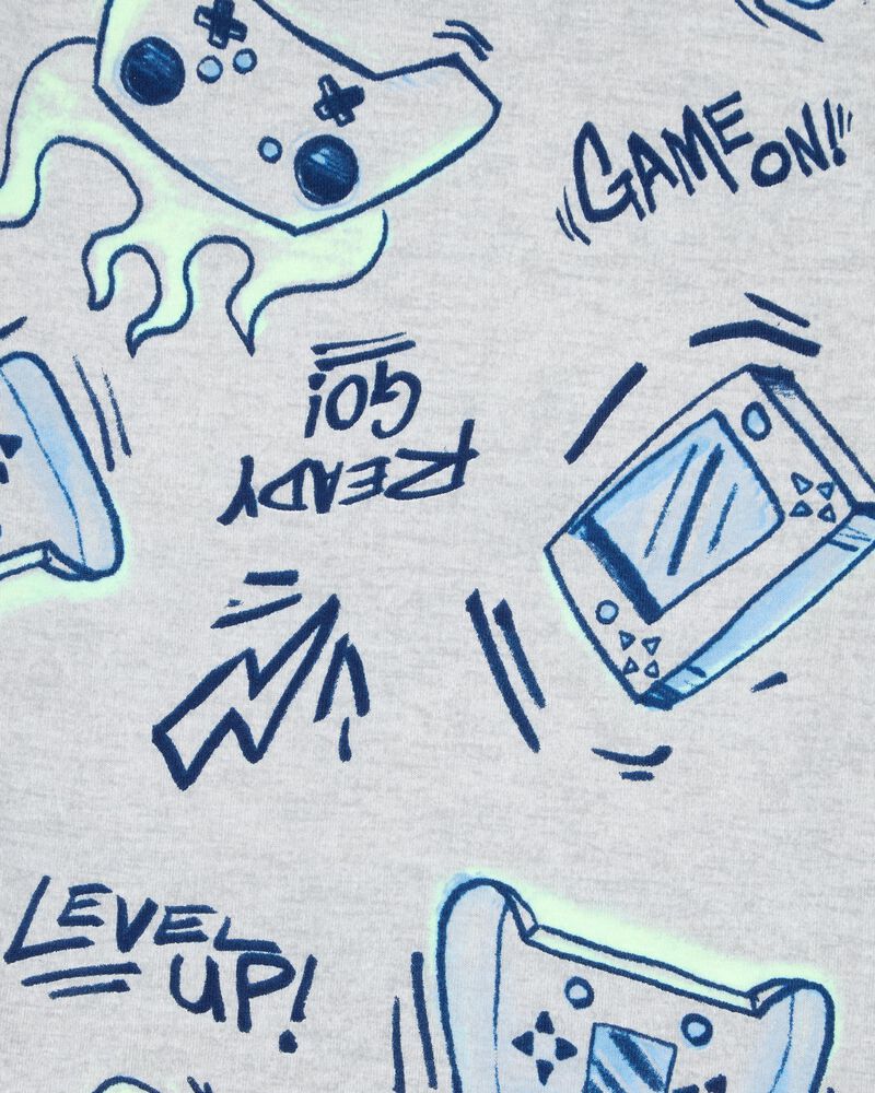 Kid 4-Piece Gamer Cotton Pajamas, image 3 of 4 slides