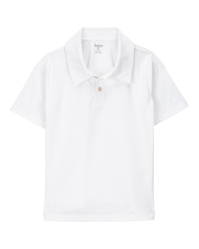 Kid 2-Pack Active Uniform Polo Shirts in Moisture Wicking BeCool™ Fabric - White, image 2 of 3 slides