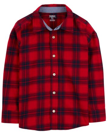 Kid Plaid Button-Front Shirt, 