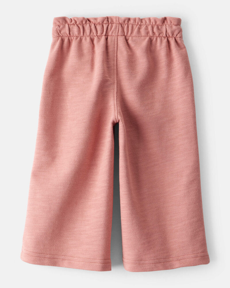 Baby Girl 100% Cotton Wide-Leg Pants - Pink, image 2 of 4 slides
