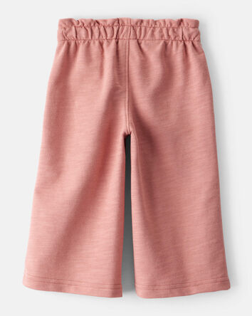 Baby Girl 100% Cotton Wide-Leg Pants - Pink, 