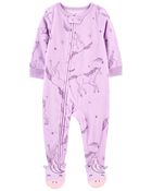 1-Piece Unicorn Fleece Footie PJs, image 1 of 4 slides