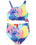 Kid 1-Piece Cut-Out Coral Swimsuit, image 2 of 4 slides