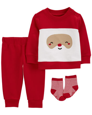 Baby 3-Piece Santa Claus Outfit Set, 