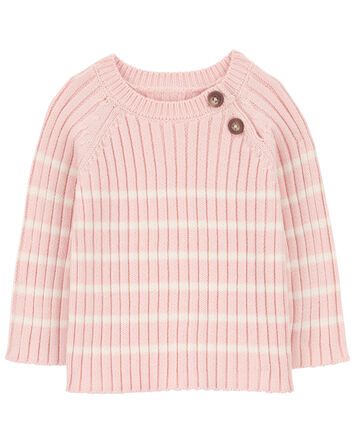 Baby Striped Ribbed Sweater Knit Top, 