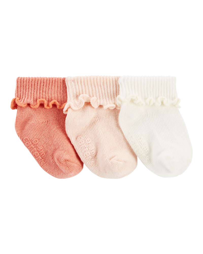 Baby 3-Pack Ribbed Booties, image 1 of 5 slides