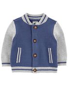Baby Sweater Knit Varsity Jacket, image 1 of 3 slides