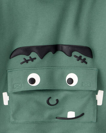 Toddler Halloween Frankenstein Pullover Hoodie - Green, 