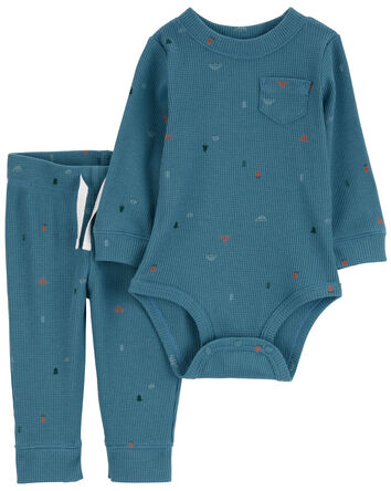 Baby 2-Piece Camp Print Bodysuit Pant Set, 