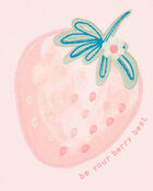 Baby Girl Short-Sleeve Strawberry Fashion Top, image 2 of 3 slides