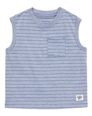 Toddler Striped Textured Tank - Blue, 