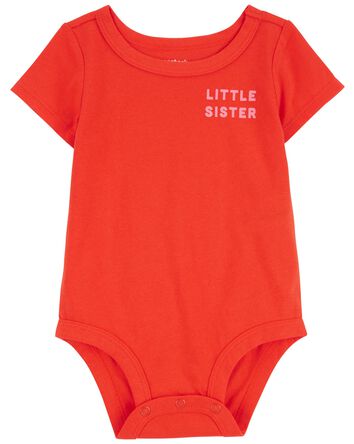 Baby Little Sister Cotton Bodysuit, 