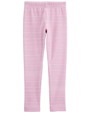 Kid Striped Cozy Fleece Leggings, 