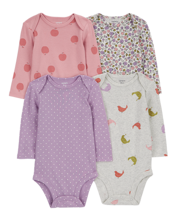 Baby 4-Pack Long-Sleeve Original Bodysuits, 
