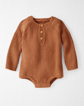 Baby Organic Cotton Rib Sweater Knit Bubble, 