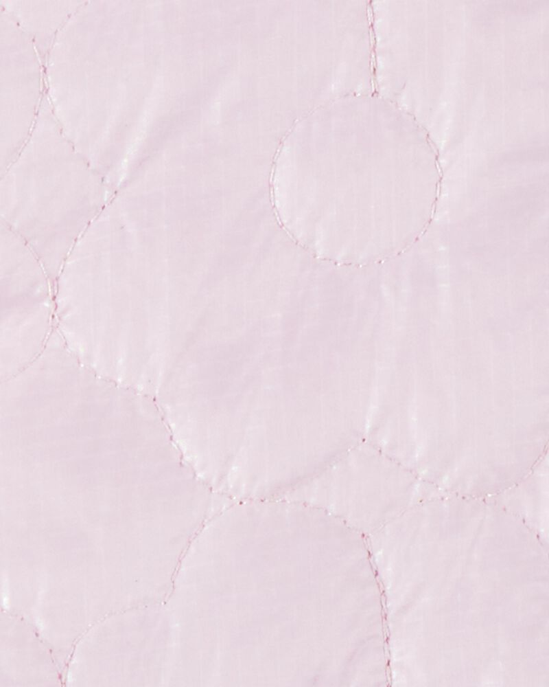 Toddler Floral Quilted Midweight Jacket - Pink, image 3 of 3 slides