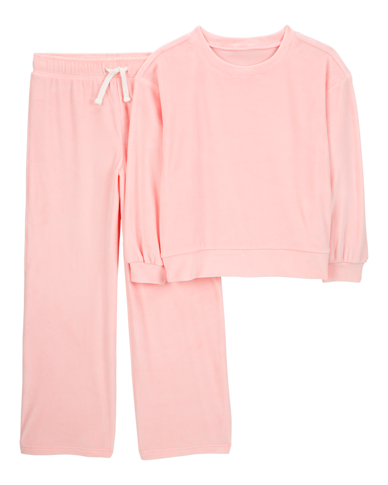 Kid 2-Piece Velour Sweater & Pant Set, image 1 of 3 slides