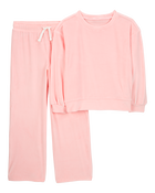 Kid 2-Piece Velour Sweater & Pant Set, image 1 of 3 slides