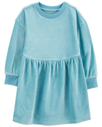 Toddler Long-Sleeve Velour Dress, 