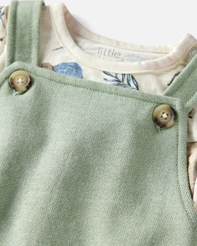 Baby 2-Piece Organic Cotton Shortall Set, image 5 of 6 slides