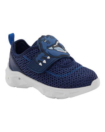 Toddler Dinosaur Light-Up Athletic Sneakers - Navy, 