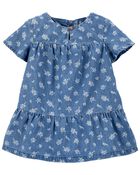 Baby Floral Chambray Dress, image 1 of 4 slides