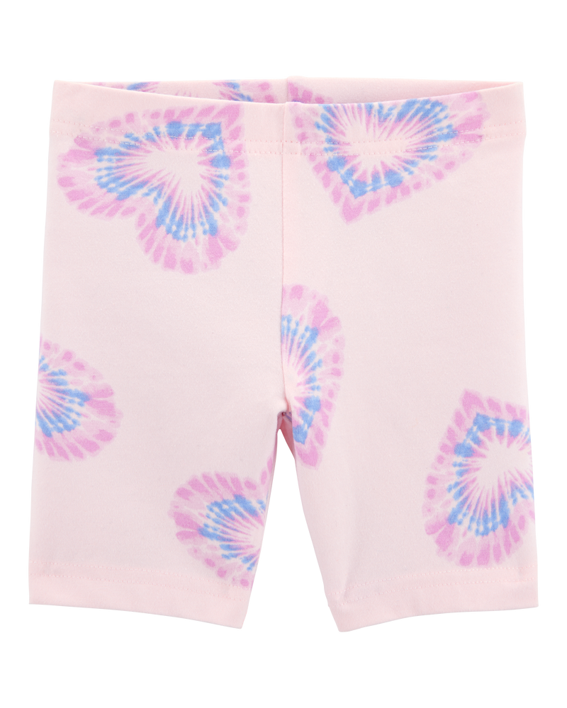 Baby Heart Print Bike Shorts - Pink, image 1 of 4 slides