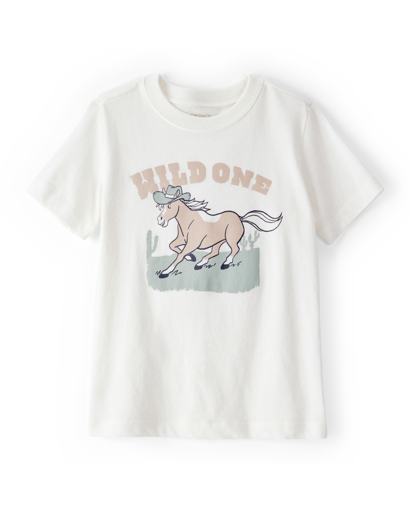 Toddler Wild One Short-Sleeve Graphic Tee - White, image 1 of 3 slides