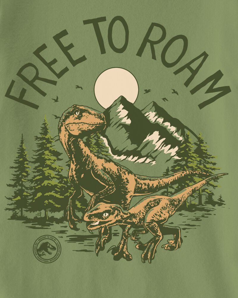 Toddler Jurassic Park "Free to Roam" Short-Sleeve Graphic Tee - Green, image 2 of 2 slides