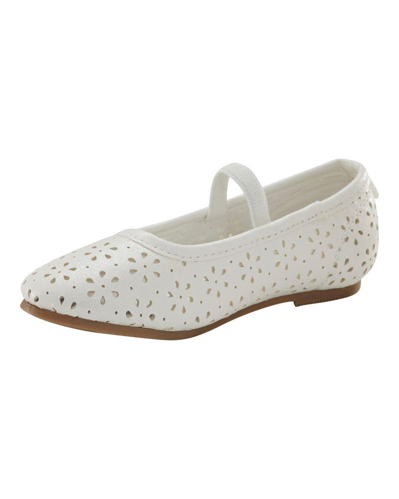 Toddler Floral Ballet Flats - White, image 7 of 7 slides