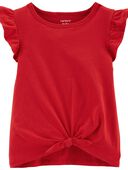 Red - Toddler Tie-Front Jersey Tee