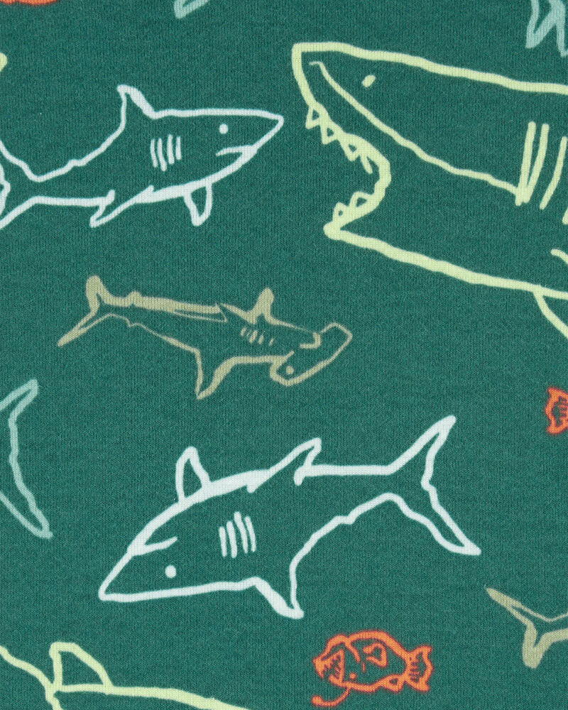 Kid 4-Piece Shark-Print Pajamas Set, image 2 of 4 slides